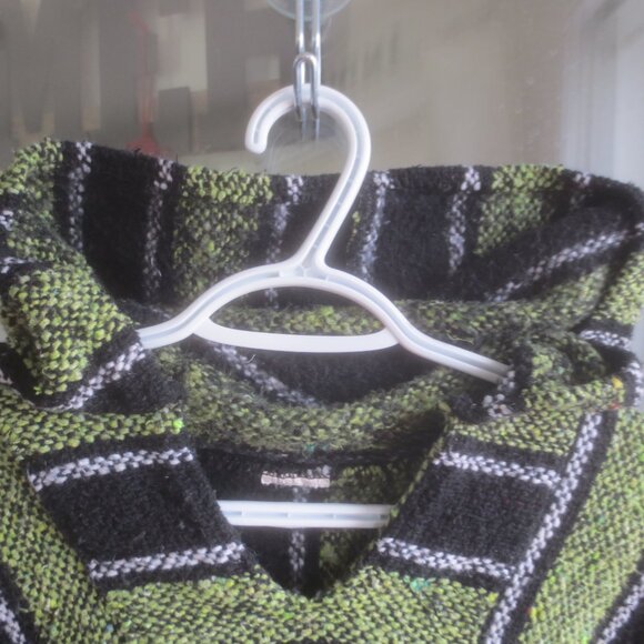 Hippie Baja Surfer Mexican Unisex Pullover Poncho Hoodie - Size L/XL - Picture 5 of 10